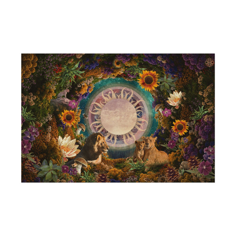 Lion Gates Portal -Textured Watercolor Wall Art