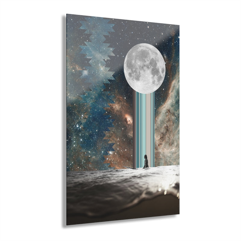 Cosmic Surfer Acrylic Print — Lori Menna Original (French Cleat Hanging)