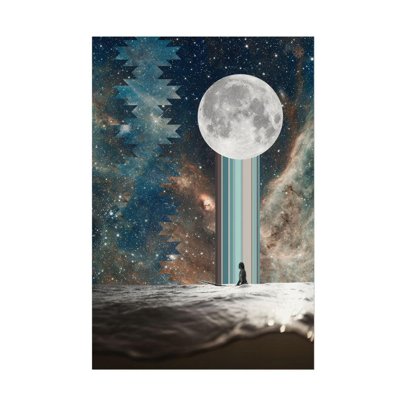 Surfer Lookout -Textured Watercolor Wall Art