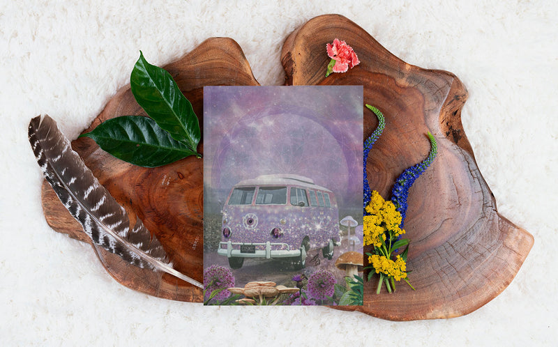 Dream, Purple Sparkly VW BUS | Hardcover Journal