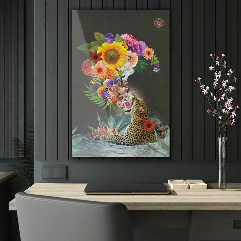 Jaguar Floral Scream | Acrylic Prints