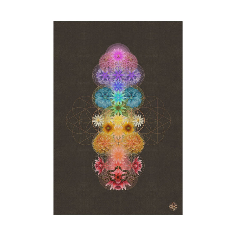 The Floral Chakras -Textured Watercolor Wall Art