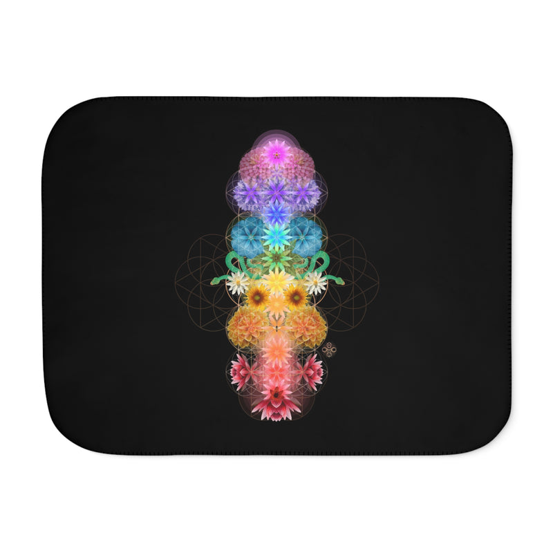 Sacred Geometry Floral Chakras |  Sherpa Blanket