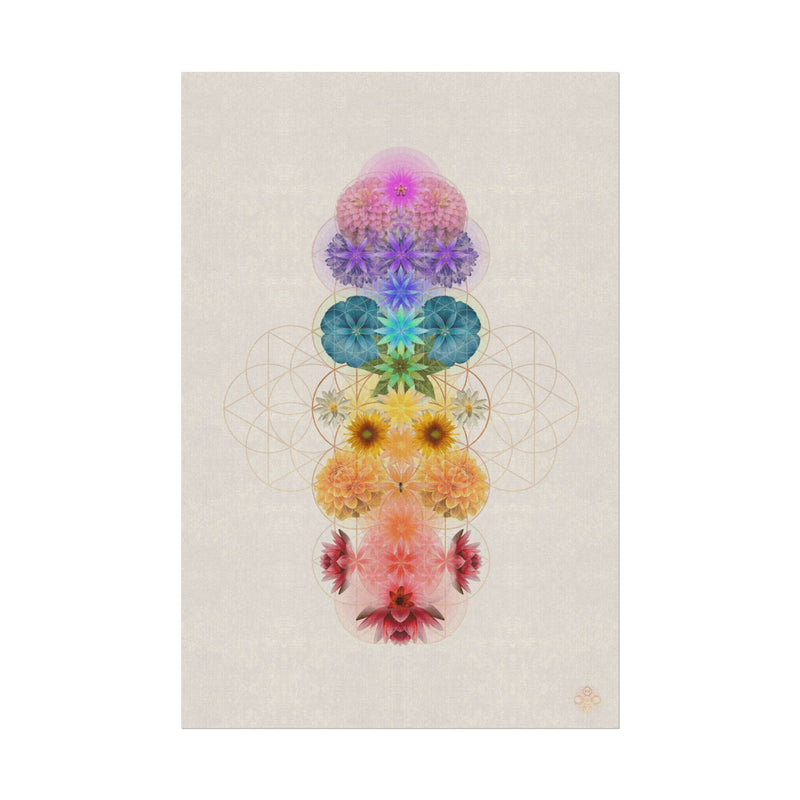 The Floral Chakras Light -Textured Watercolor Wall Art