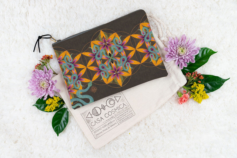 Sacred Geometry Bee/Snake Medicine |  Bespoke Medicine Bag Large