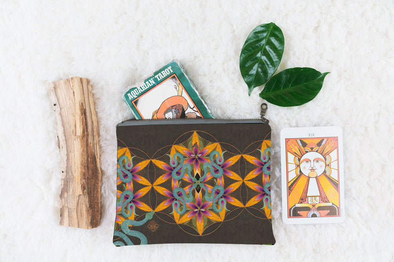 Sacred Geometry Snake Bee Medicine |  Small Bespoke Medicine Bag